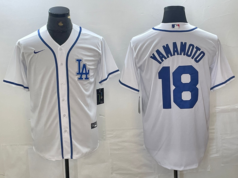 Men's Los Angeles Dodgers Yoshinobu Yamamoto #18 White Limited Jersey